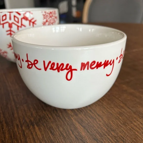 Crate and Barrel Set of 3 Holiday Nesting Bowls - Picture 3 of 11